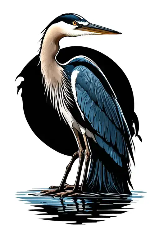 Create A Background Tattoo For A Blue Heron