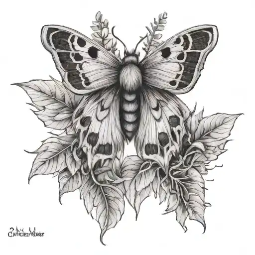 Fluffy Moth On Vines