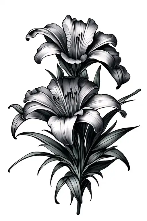 Lily Flower And Iris Flower Bouquet