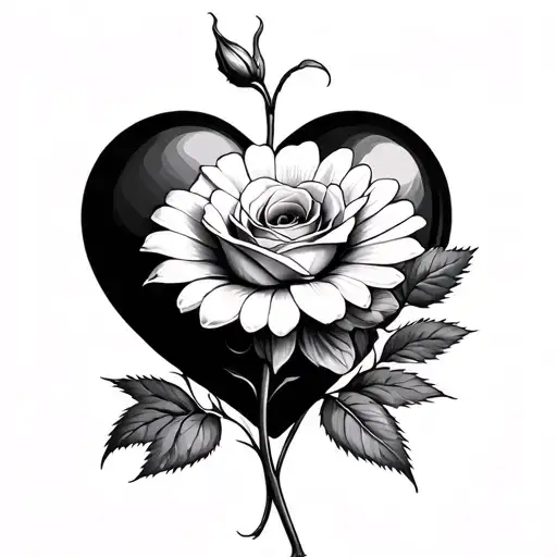 Heart Rose Daisy