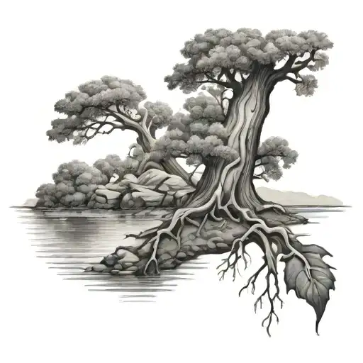 Oak Tree And River