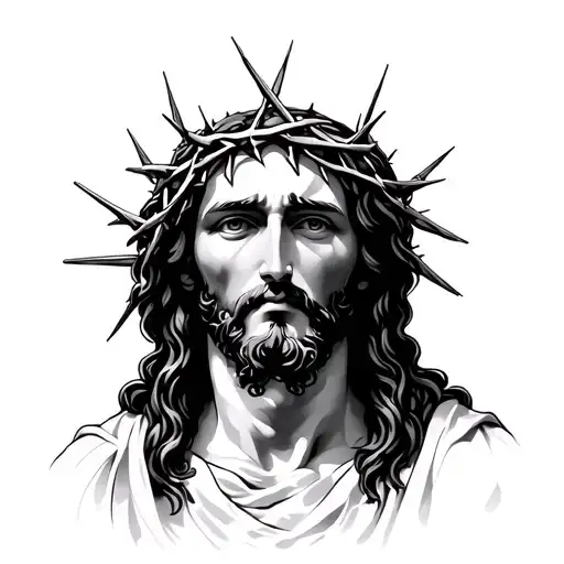 Jesus With Crown Of Thorns Wrapped