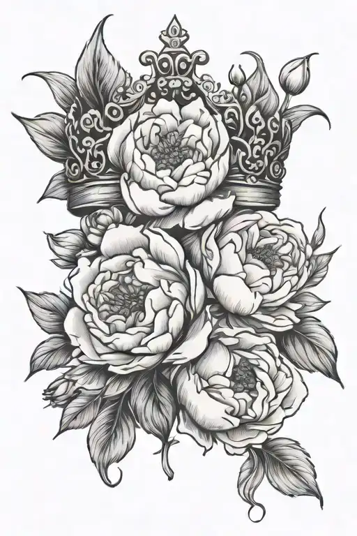 Crown And Peonies