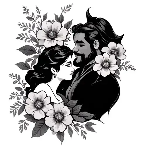 Disney Beauty And The Beast With Flowers Wrapping