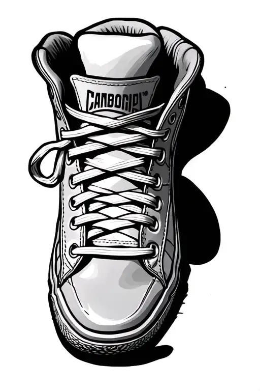 Side Angle View Of Tennis Shoe Stepping