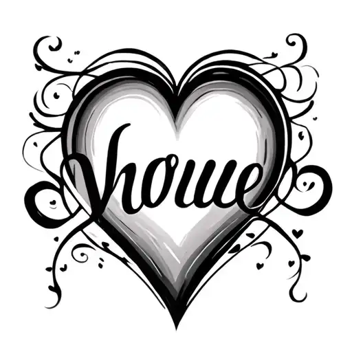 Name Inside A Heart See Thru Showing Love