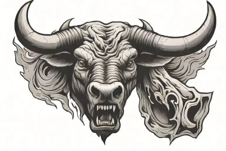 Bull Head Angry With Heart