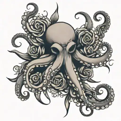 Octopus Compas Rose Nautical