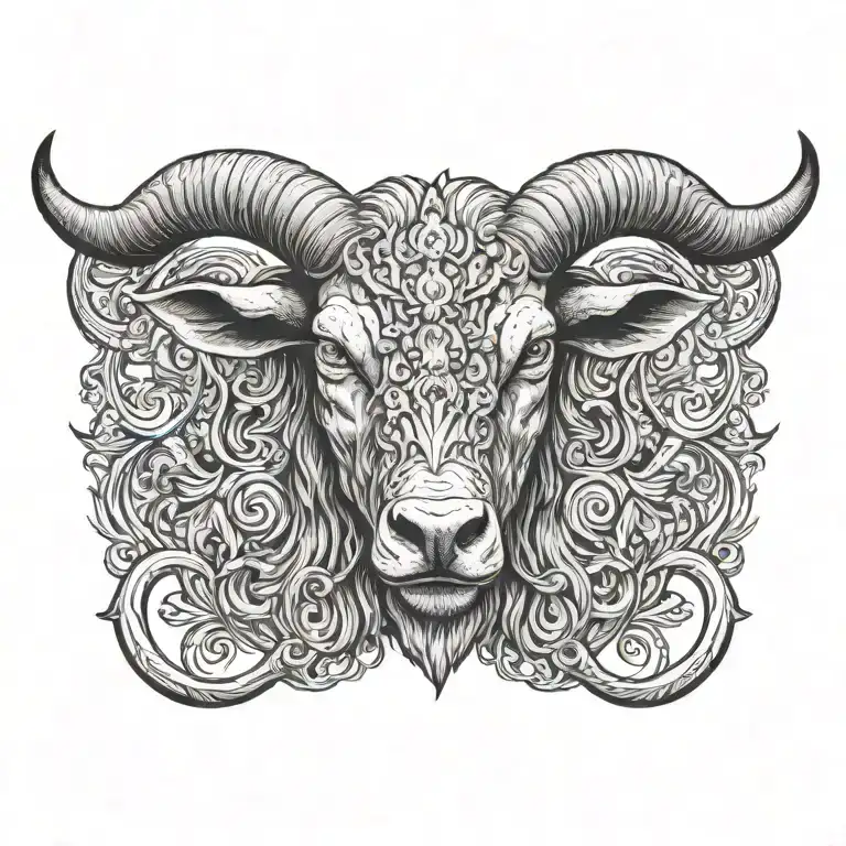 Undead Bull Head Attacking Goat Head