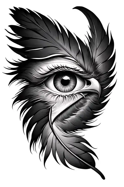 Eye Of Horus Inside An Eagle Feather