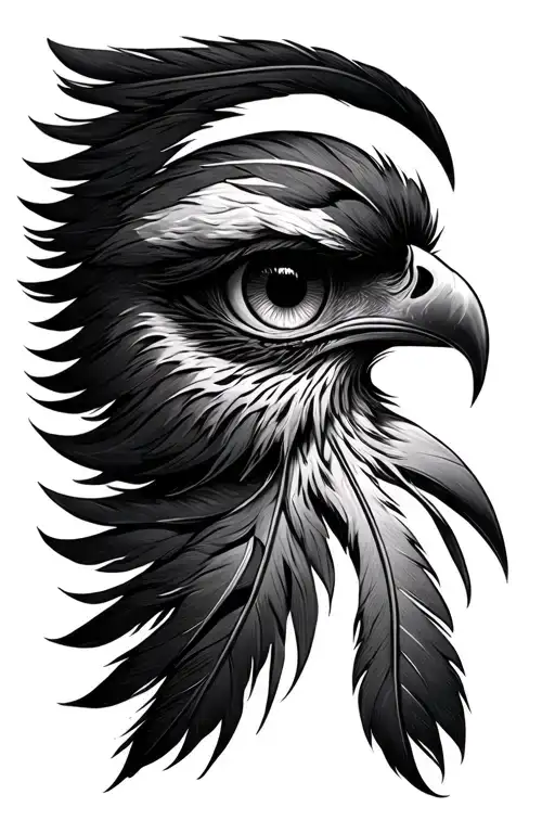 Eye Of Horus Burned Through An Eagle Feather