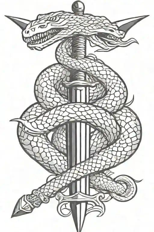 Sword With Mean Snake Wrapped