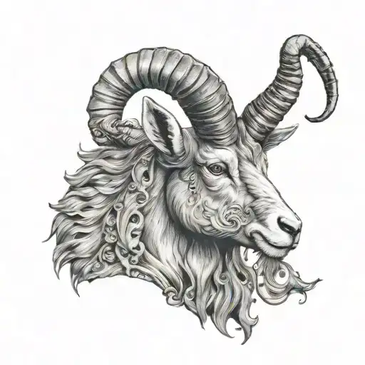 Goat Head With Blood Side View