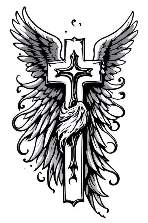 Cross With Angel Wings