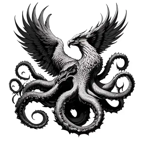 Phoenix Rising And Kraken Reaching