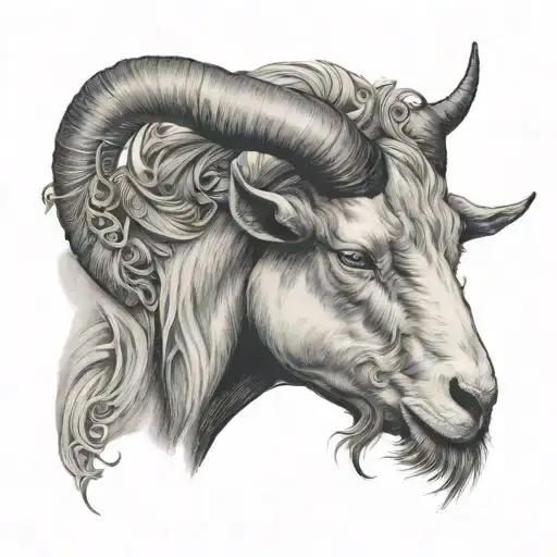 Bull Head Side Ramming Goat Head