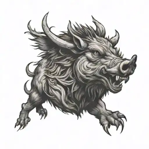 Vicious Boar Head Front View