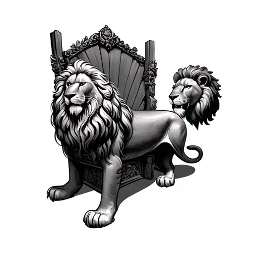 Throne Surrounded By Lion