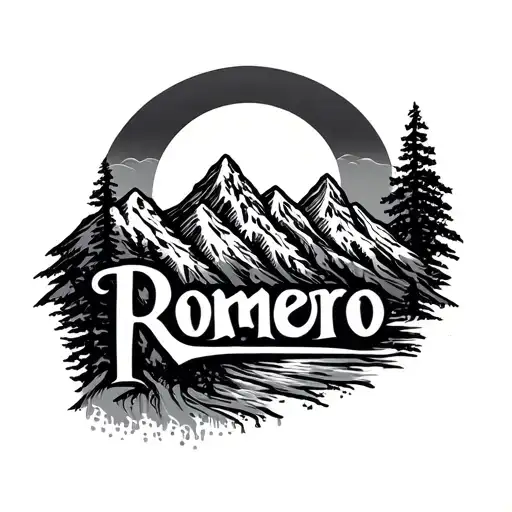 The Name Romero In Mountains Rising Sun