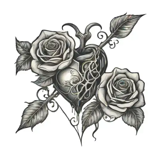 Heart With Bleeding Roses