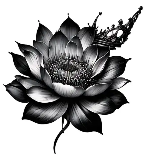 Minimal Flower With A Crown Hovering Above