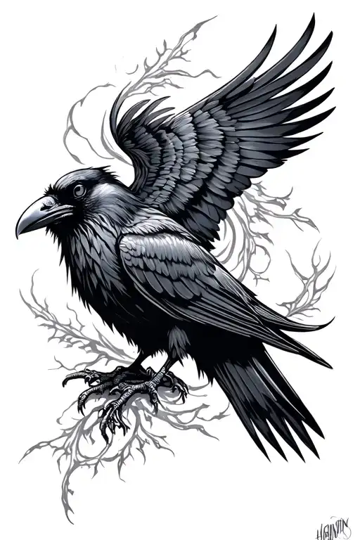 Hugin And Munin Raven