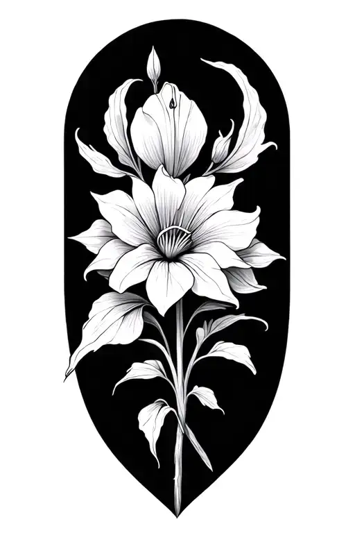 Sagittarius Fine Line Lys Flower