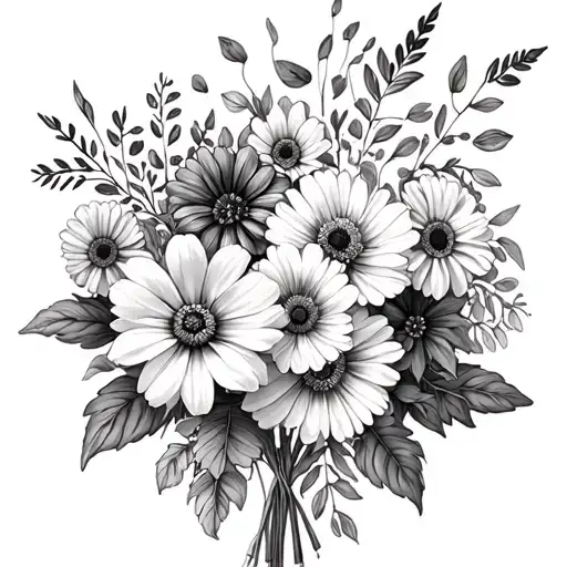 Birth Flower Bouquet For August September October And June