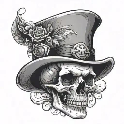 Skull With A Black Hat