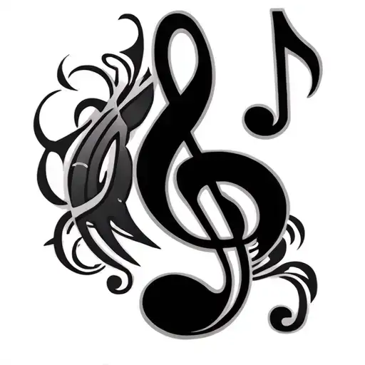 Music Note And Text