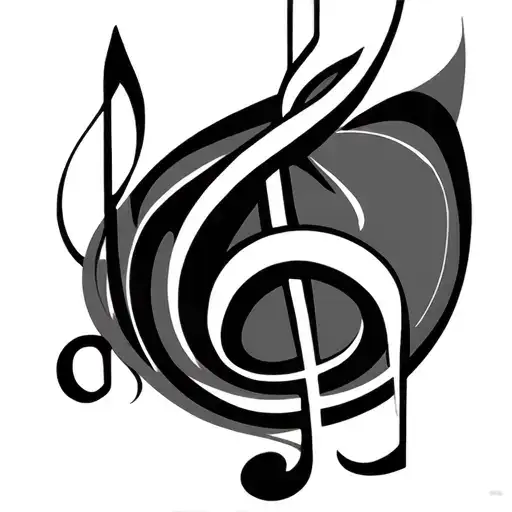 Music Note And Text