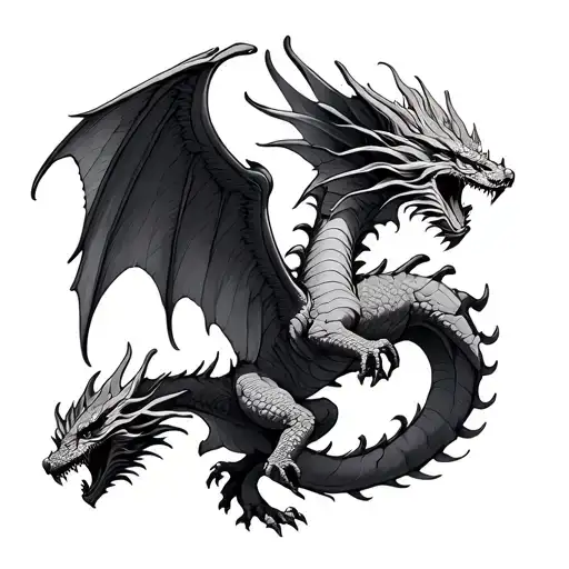 Two Wings Dragon Flying