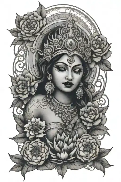 Piones With Indian Goddes Kali Maa