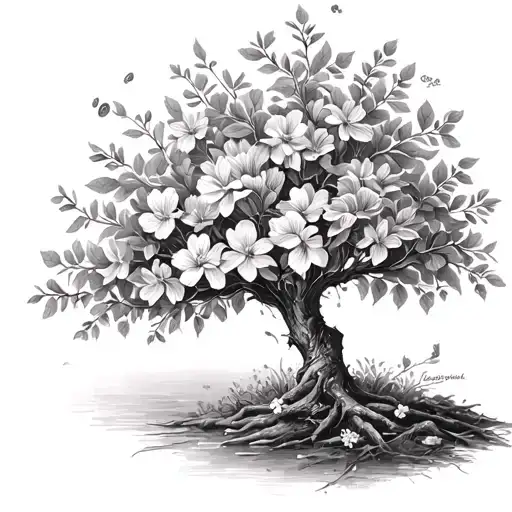 Tree With Birth Flowers July October February