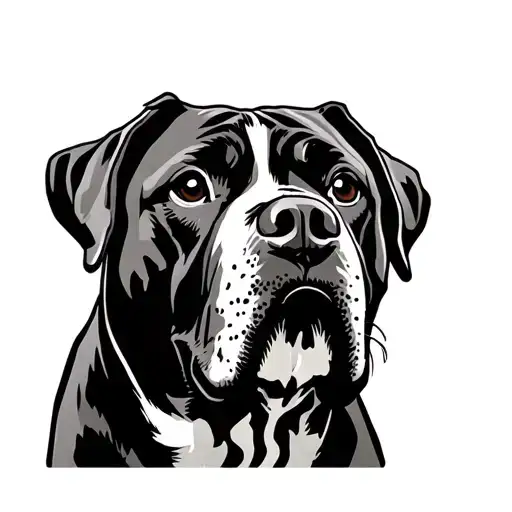 Great Dane Mastiff Dog Tattoo Cartoon