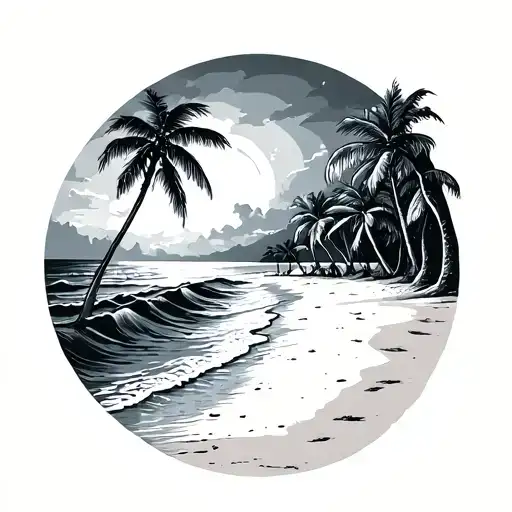 Small Tattoo Design Of Beach Scene