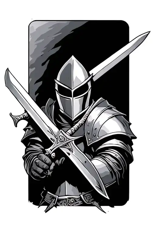 Knight Holding A Sword