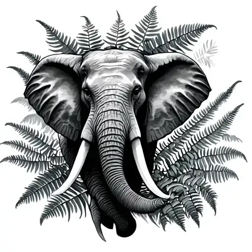 Ferns And Elephant Head