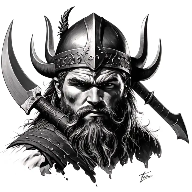 Realistic Viking Warrior Wielding