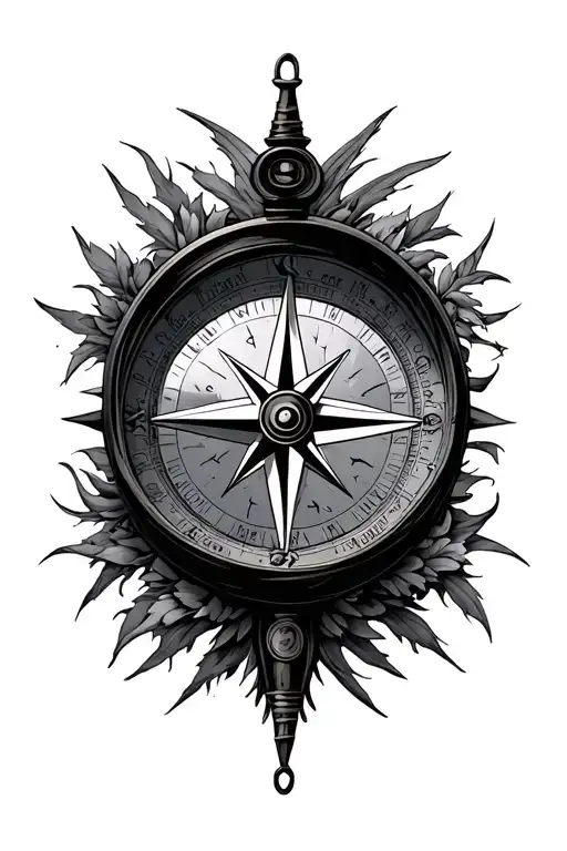 Compass Surrounded By Various