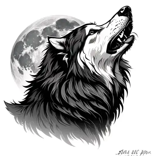 Lone Wolf Howling At The Moon