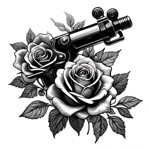 Roses With Tattoo Machine Gun