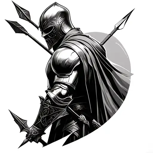 Fallen Knight Warrior With Arrows In Back