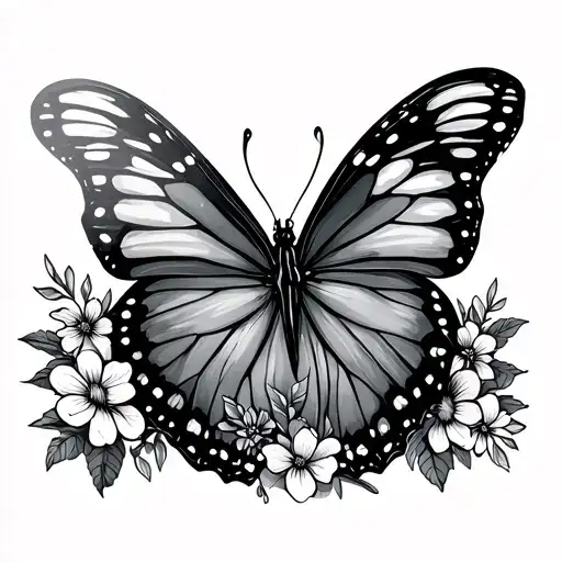 Colorado Mountains In A Butterfly With Colorado Flowers