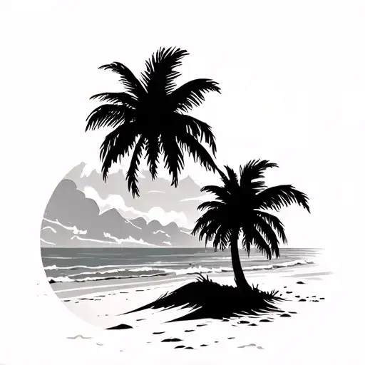 Palm Trees Sandy Beach