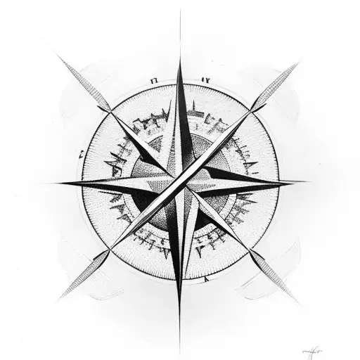 Cross With Points Of The Compass