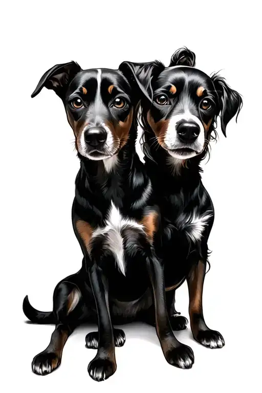 One Girl 8 Years And Dog Sitting Together