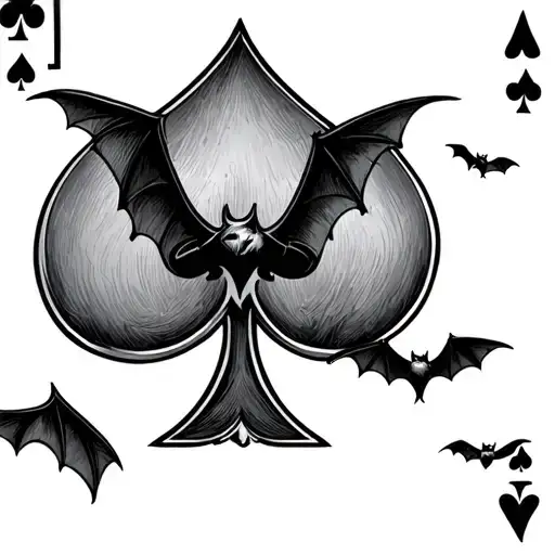 Ace Of Spades Card And Bats Flying Across