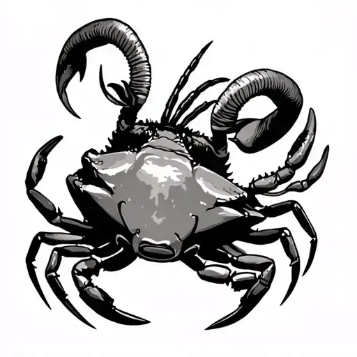 Crab Fighting A Capricorn Zodiac Sign