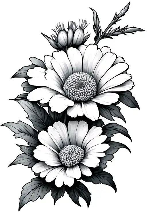 Black And White Horizontal Carnation Daisy Gladiolus Hawthorn